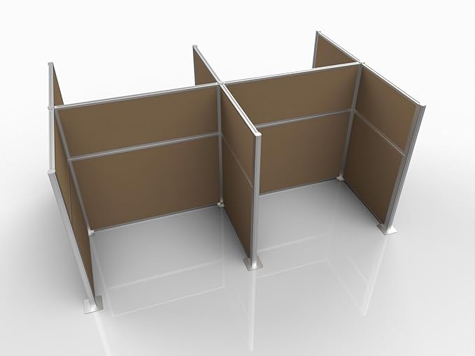 Versare Hush Panel Cubicle Kit | Workstation Partition Walls | Sound Dampening Cubicle Walls | Partitions for Desks