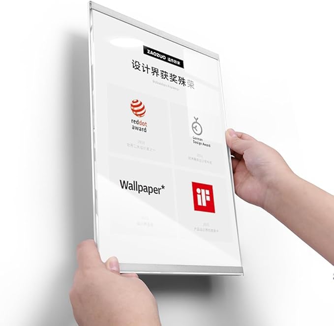 Wall Mount Acrylic Sign Holder Self Adhesive Magnetic Display Frame Clear Document Frame for Office, Store, School, Home, Wall Picture Frame (Vertical A5 148×210mm/5.83×8.27inches)