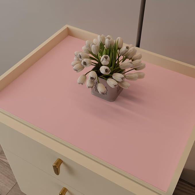 Night Stand Cover for Top - Small Table Cover Used for Bedside Table Waterproof and Easy to Clean Good Flatness Nightstand Protector Top (Pink+Silvery 15.75x23.6)