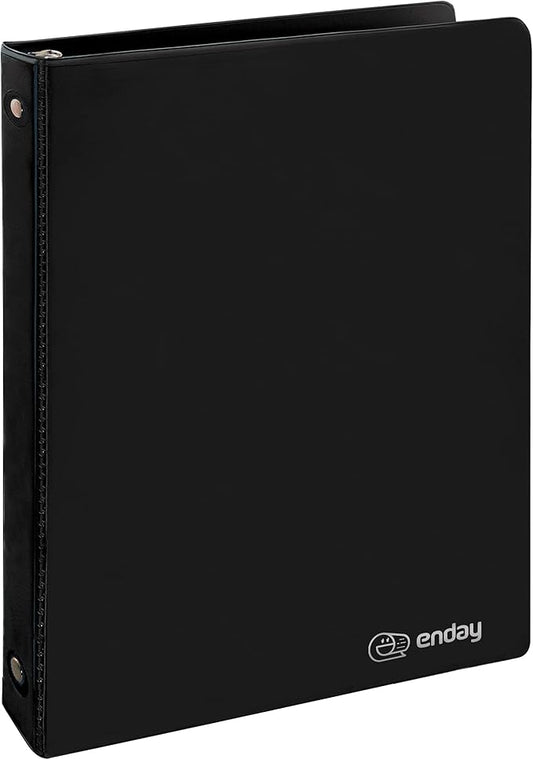 ½ Inch 3 Ring Binder .5 inch Black Clear View Cover with 2 Inside Pockets, Colored School Supplies Office and Home Binders – by Enday