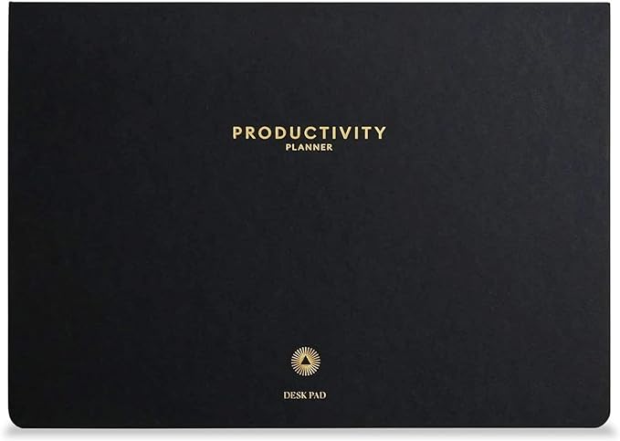Intelligent Change - Daily Desk Pad, 3-Month Productivity Planner, Tear-Out Deskpad for to-Do List, Productivity Tools for Time Management and Mindfulness, A4 Size, Black