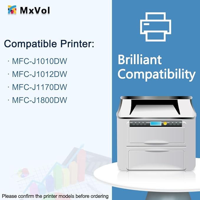 MxVol LC401XL Compatible Ink Cartridges Replacement for Brother LC401 LC-401XL LC-401 LC401XLBK High Yield for MFC-J1010DW MFC-J1170DW MFC-J1800DW MFC-J1012DW Printer Ink Cartridges (Black, 2-Pack)