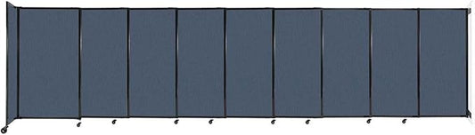 Wall-Mounted Sliding StraightWall Room Divider | Adjustable Widths | Locking Wheels | Room Separator | Up to 19'9" Wide x 5' Tall Ocean Fabric Panels