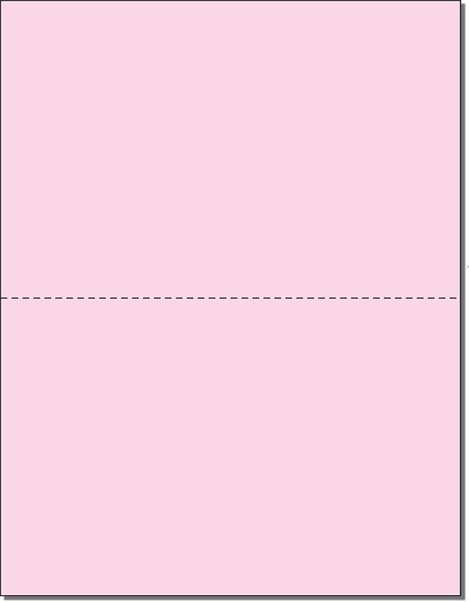 NextDayLabels - Pack of 500 Sheets, 8-1/2 x 11" Letter Size Perforated Paper (Pink, Perf @ 5-1/2")