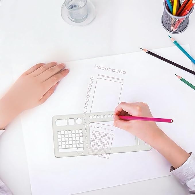 Reusable Flexible Record Template Stencils for Dot Grid Journals, Daily Planning, Journaling, Checklists, Lines, Boxes, Handmade Planner (C)