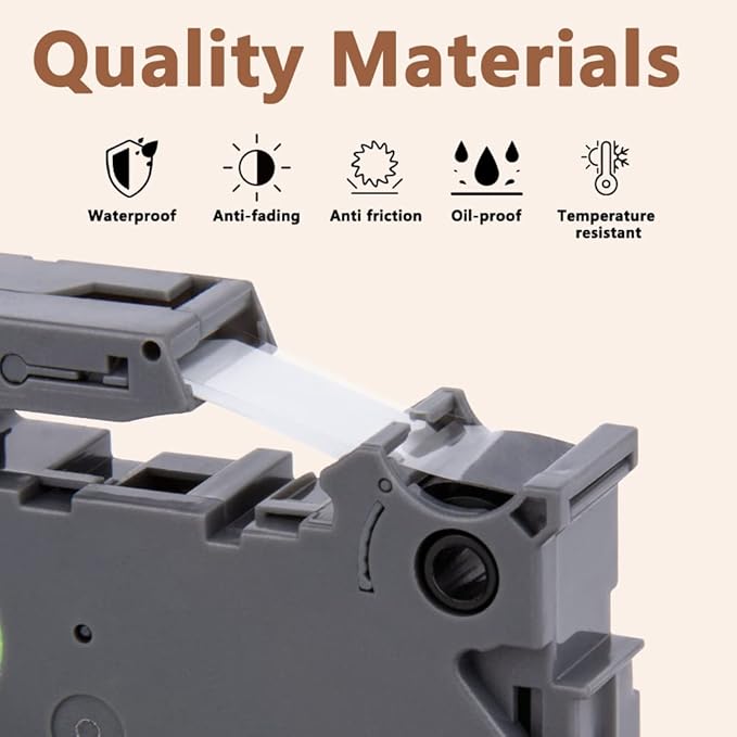 Hehua Tape Tze Tz 6mm 0.23 Laminated Black Compatible for Brother P-Touch TZe-315 TZe315 TZ-315 TZ315 Tape for Ptouch PT D200 D210 D220 D610 H110, 1/4'' x 26.2ft White on Black, 3 Pack