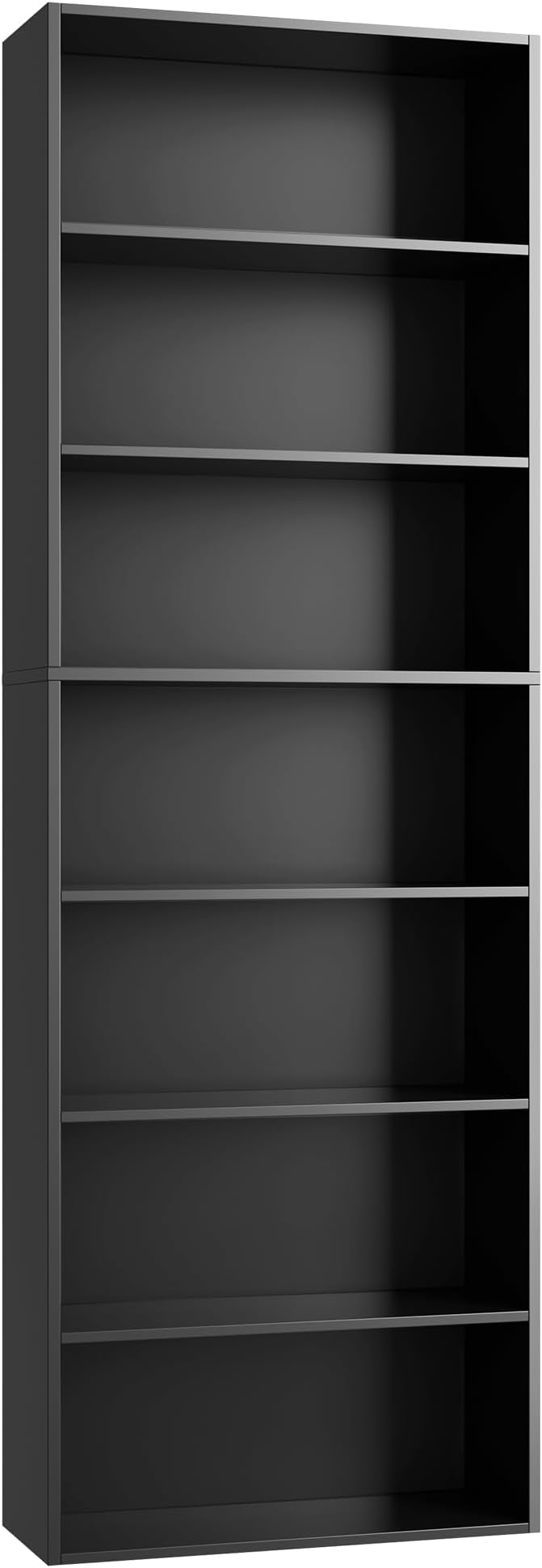 FACBOTALL 82" Tall Bookshelf, 7-Tier Open Shelves Bookcase, Freestanding Display Storage Shelves, Tall Bookcase Home Decor Furniture for Home Office, Living Room, Bedroom, Black