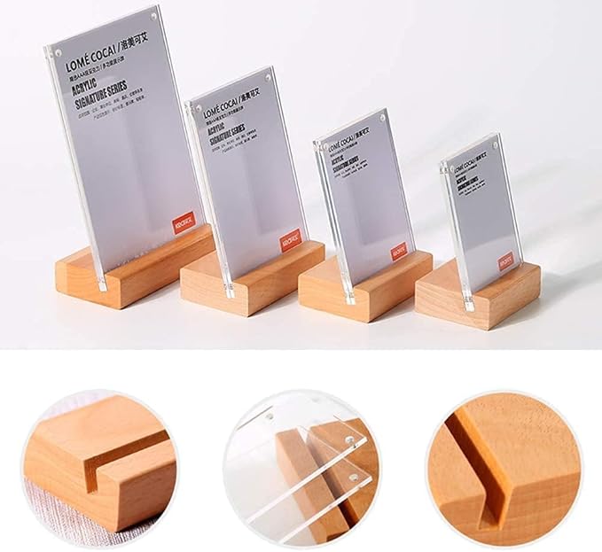 2 Pack Acrylic Label Holder Price Tag Displays Sign Holder Data Card Holder Table Top Sign Stand(150*100mm/5.91x3.94 inches)