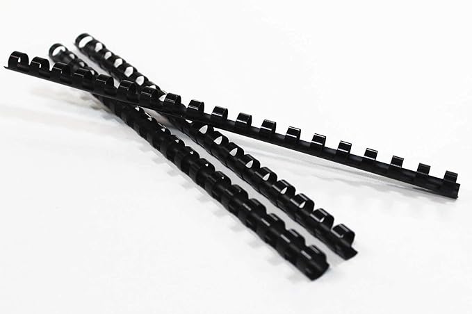 HOUYEE 5/16 Inch Plastic Binding Comb 19 Ring, 40 Sheet Capacity, Letter Size Black Comb Binding Spines (200 Pack)