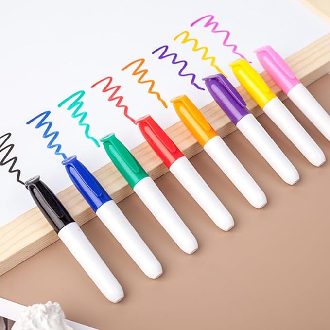 SKKSTATIONERY 36-Pcs Mini Markers, Assorted Colors, Mini Colored Permanent Markers, Marker Pens 3.5'', Markers