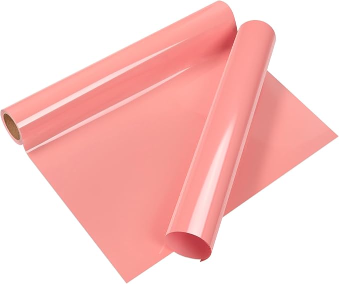 VINYL FROG Heat Transfer Vinyl Roll HTV Vinyl - 12" x5ft Coral Iron on Vinyl for T-Shirts, Heat Press Vinyl for DIY Craft Designs (Coral)