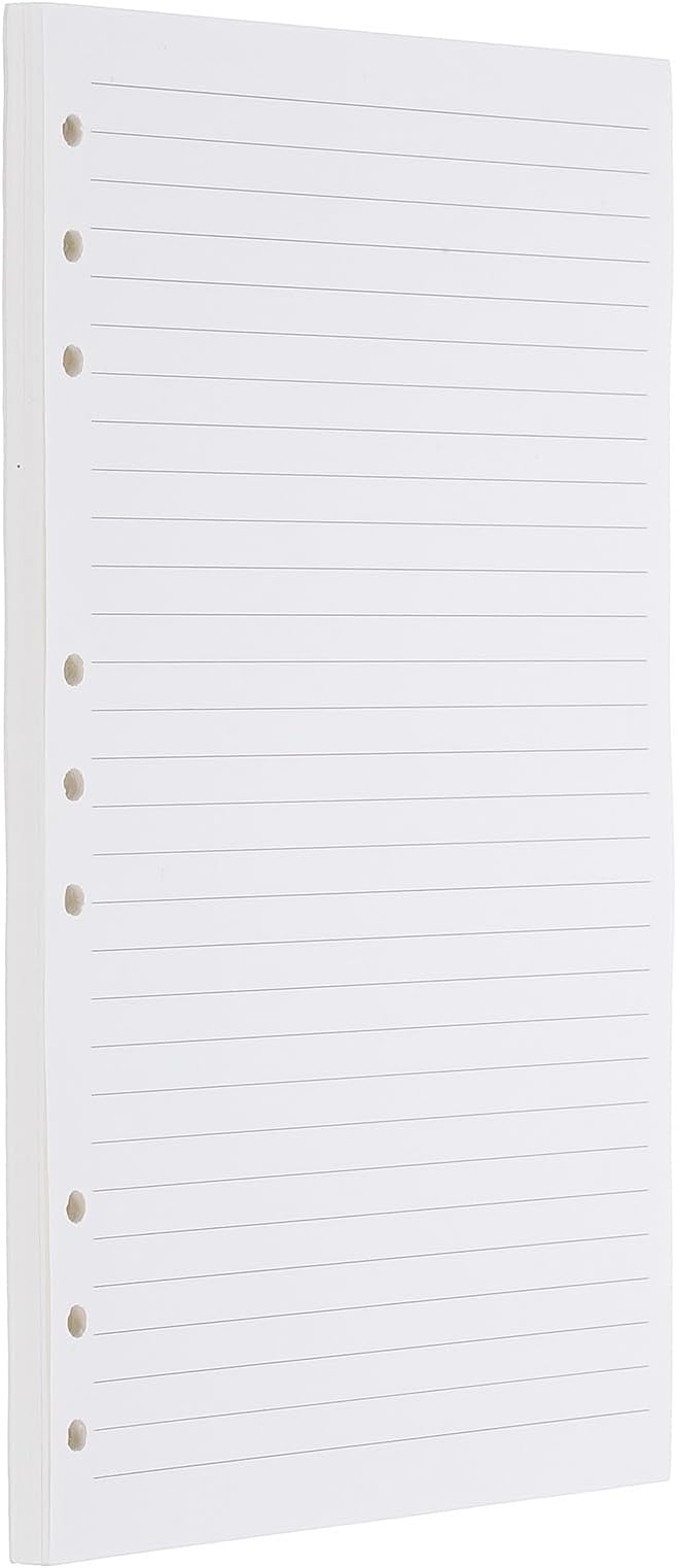 PATIKIL B5 Ruled Refills Inserts 9-Ring Binder Loose Leaf Planner Filler Paper Planner Inserts, 80 Sheets/160 Pages, Lined, White