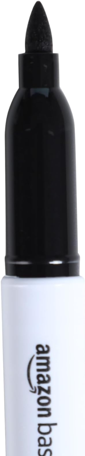 Amazon Basics Fine Tip Point Permanent Markers for Office, School, and Home Use, Black, 4 Pack