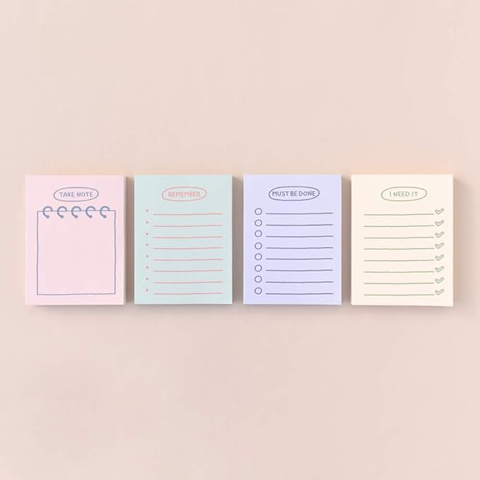 Monolike Memopad Sketch Planning Ver.2 design SET - 4 Packs, 4 Different Designs, 100 Sheets Per Pad, Total 400 Sheets, Note pads, Writing pads