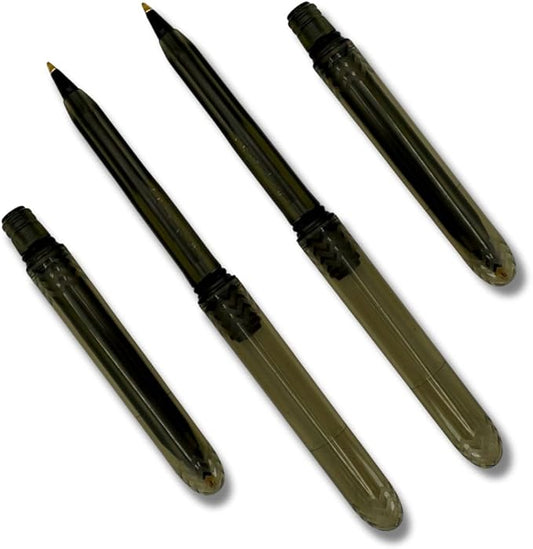 The USA Made Compact Pen – 4 Pack of Translucent Jewel Toned Aesthetic Ballpoint Pens – Chic, Compact & Colorful – for Stationery, School, Work or Journals (Onyx)