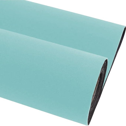 Self Adhesive Mint Green Velvet Shelf Liner Paper Felt Fabric for Art & Crafts, Jewelry Box Felt Liner Solid Color Felt Drawer Dresser Cabinets Arts Crafts Decor 17.7" x 98"