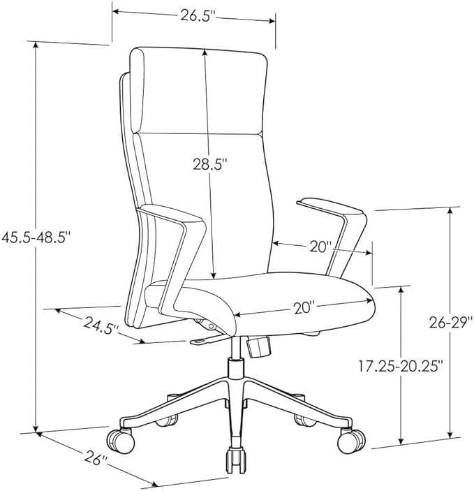 ZURI Draper Leather Executive Chair with Aluminum Frame - Tan