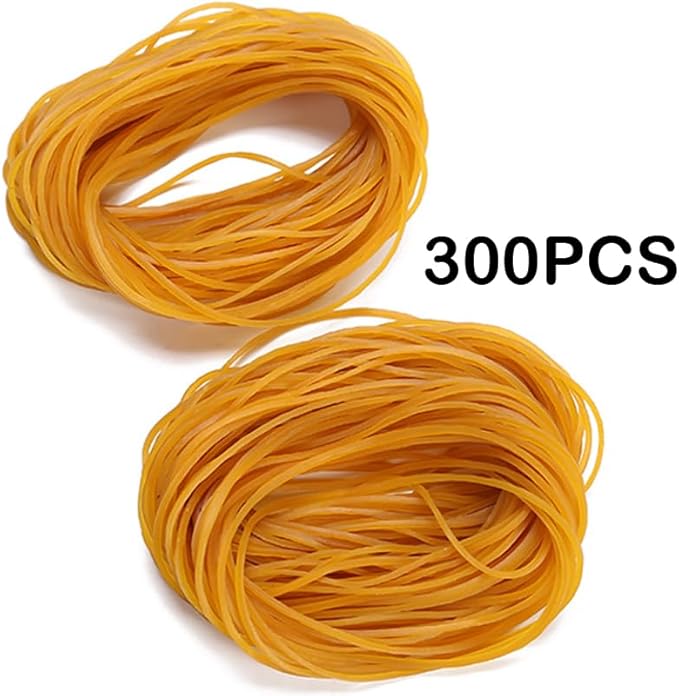Rubber Bands 300Pcs 4.8inch Big Elastic Rubber Bands fortrash cans yellow rubber bands for office supplies File Folders Litter Box (4 4/5" x 1/16")