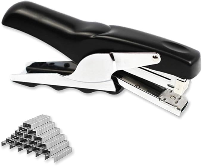 Stapler with 1000 Staples-Plier Stapler Save 60% Power,Good for Stapling at Home School or Warehouse (Black 4 Pack)