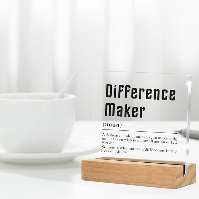 Pernate Decorative Signage - Acrylic Sign with Wooden Stand, 4 x 4 inches, Perfect for Appreciation Gifts for Leader, Boss, Mentor, Coworker, Teacher