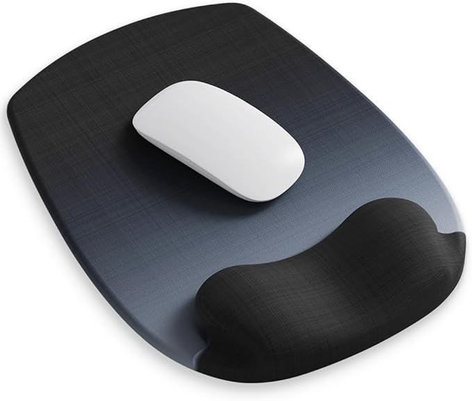 ErgoFlow Gel Wrist Rest Mouse Pad - Ergonomic Cushion for Desk, Cute Aesthetic Computer Decor for Women; Small Mousepad Mat&Laptop Pads - Office, Home Support & Ergo Accessories Supplies(04Onxy Balck)