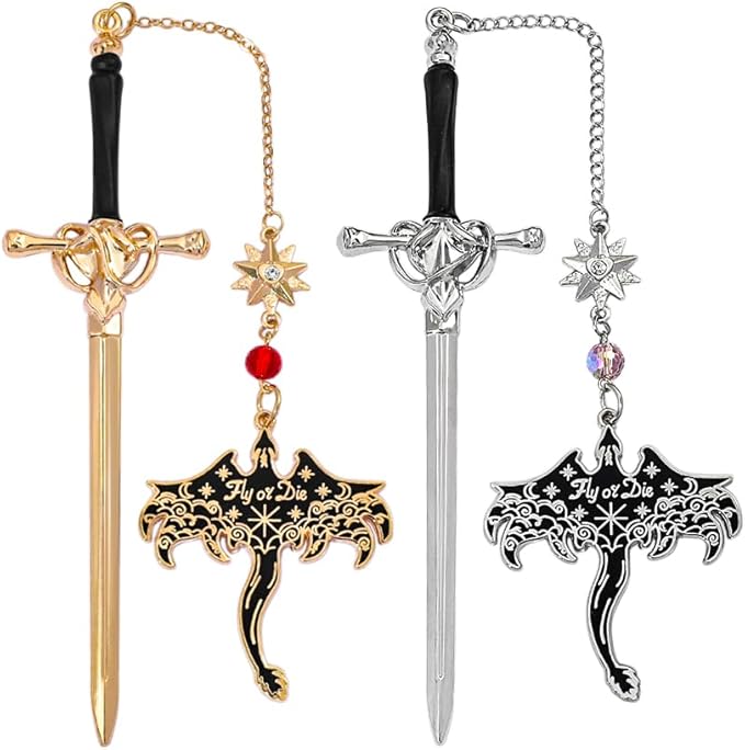 Fantasy Dragon Leather Corner Bookmark, Elegant Metal Dragon Charms Leather Page Saver, Chic Book Accessory for Bookworms, Great Gift for Dragon & Book Lovers (Dragon Sword D)