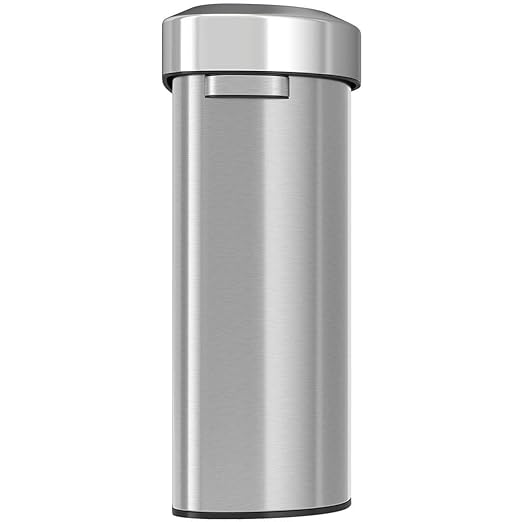 iTouchless Stainless Steel Trash Can and Recycle Bin, Slim and Space-Saving Design for Home, Office, Kitchen, Restaurant, Restroom, Large Capacity, 23 Gallon / 87 Liter, Open Top, Semi Round 23 Gal