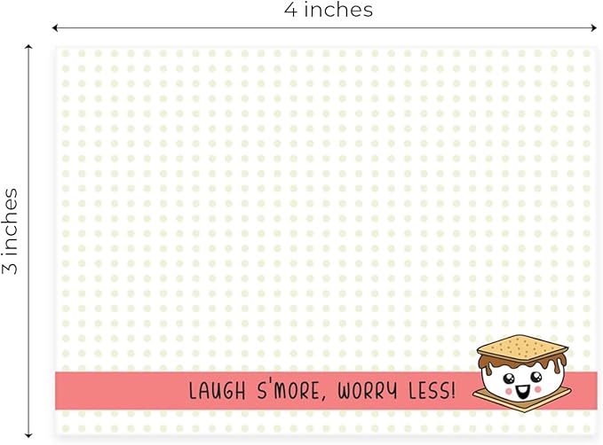 Cute Food Pun Sticky Note Assortment / 4" x 3" Trendy Repositionable Sticky Notes/Set of 6 Kawaii Foodie Pads/Made in The USA