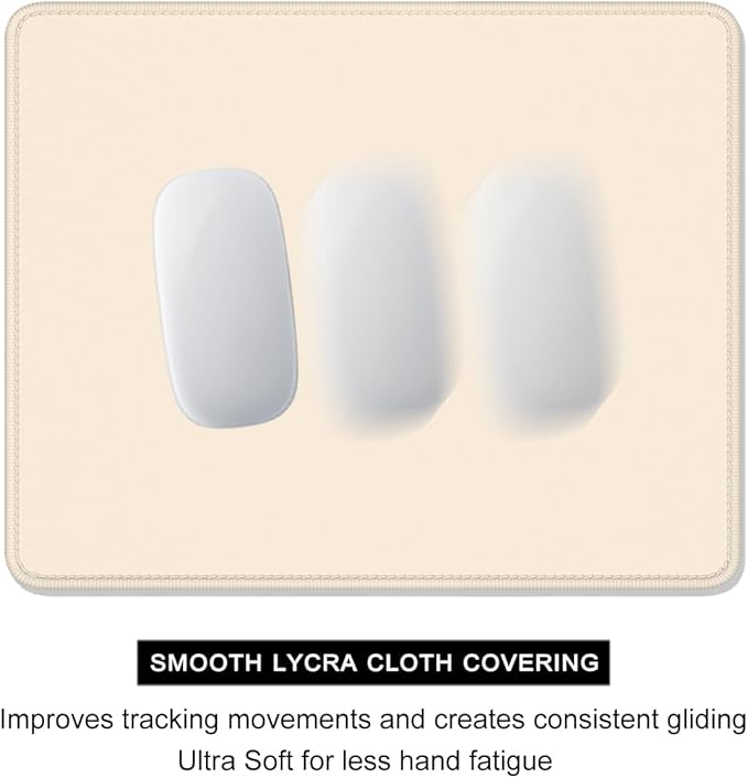 Auhoahsil Beige Mouse Pad, 12 x 10 Inch Square Mousepad, 3mm Thick Rubber Mouse Mat with Pretty Design, Premium-Textured Non-Slip for Gaming Work Office Wireless Mouse Men Women