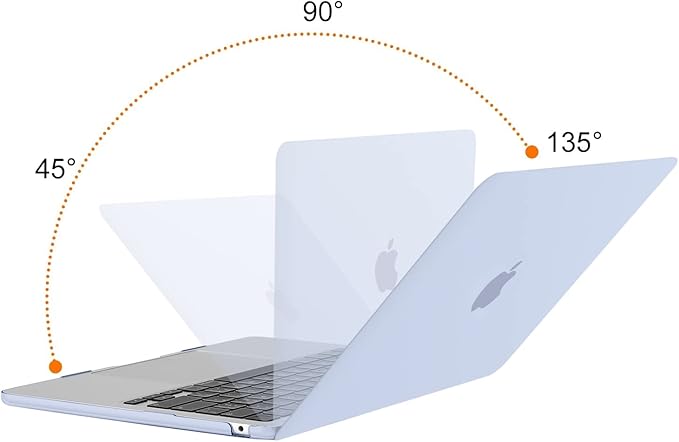 MOSISO Compatible with MacBook Air 13 inch Case 2025 2024 2023 2022 M4 A3240 M3 A3113 M2 A2681, Plastic Hard Shell&Keyboard Cover&Screen Film&Type C for MacBook Air 13.6 inch Case, Pastel Blue