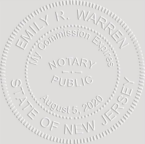 MaxMark Notary Seal Round Pink Embosser for New Jersey State - Includes Gold Burst Seal Labels (50 Count)