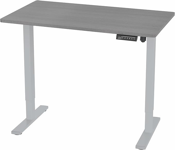 VIVO Electric 43 x 24 in Standing Desk, Memory Height Adjustment, 1B Series, One-Piece Dark Gray Top, Gray Frame, DESK-KIT-1G4G