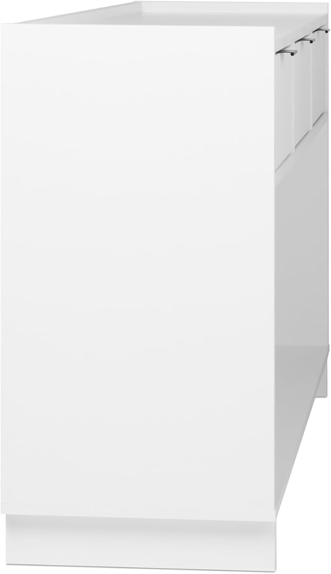 Prepac White Simply Modern Entryway Table, Narrow Console Table with 3 Drawers, Media Console with Storage, 15.75" D x 60.25" W x 32" H