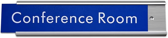 10 Pack 2” x 10” Aluminum Name Plate Holders for Door or Wall, Office Wall Mount Name Plate Holder with Textured Design and Double Sided Tape, for Office, Business, Meeting Room (Silver)