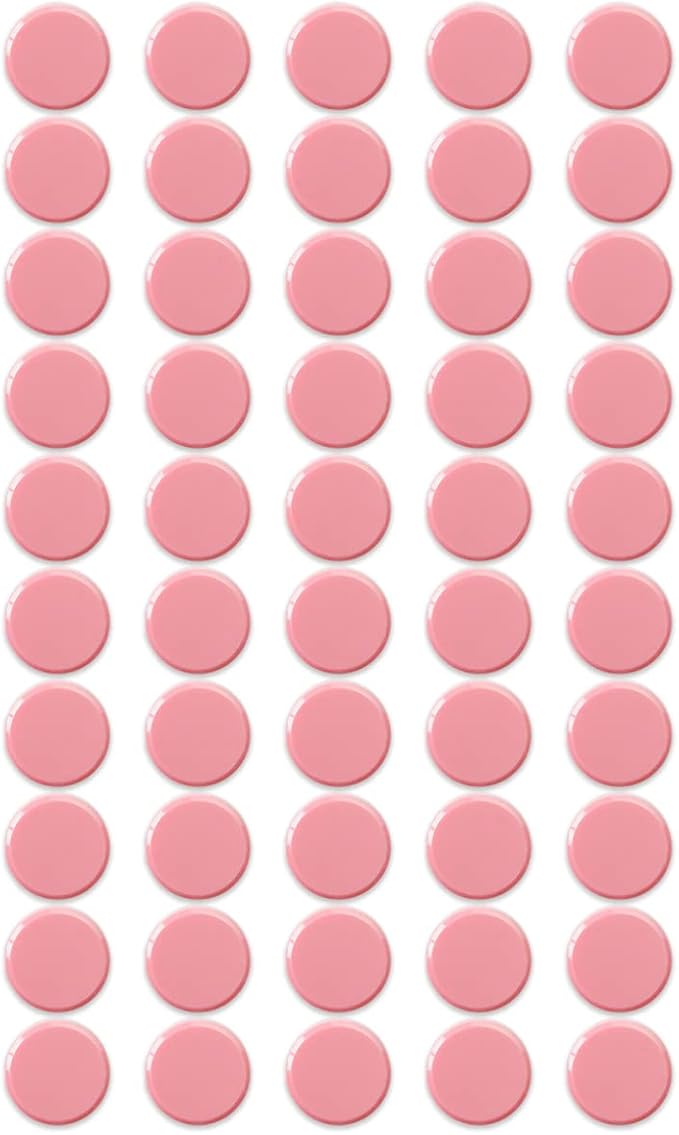 Qualsen 50 Pack Pink Fridge Magnets, Cute Funny Heavy Duty Round Magnets for Refrigerator Whiteboard Locker Kitchen Office Classroom
