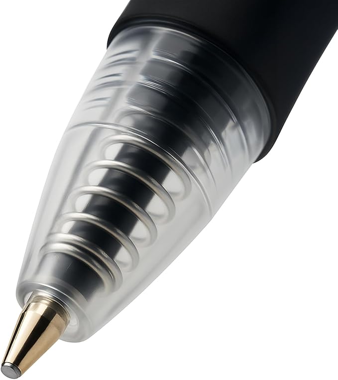 White Bay Retractable Ballpoint Pens Black Ink, Medium Point (1mm), 18-Pack