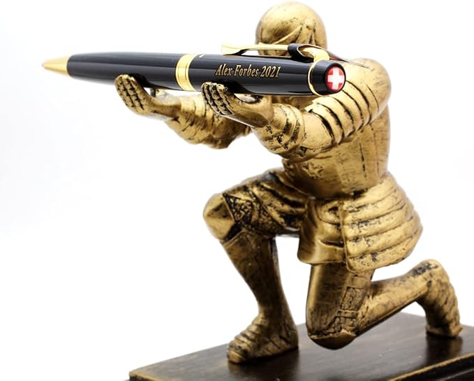 Free Engraving Swiss Expert Roller Ballpen, Ballpoint pen, Refillable Pens, Retractable Medium Refill Pen Black Ink, Personalized Gifts for Men and Women, Classy Gift Box