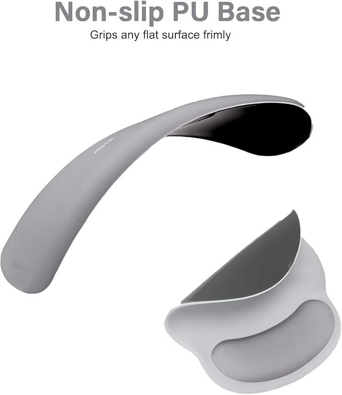 MOSISO Wrist Rest Support for Mouse Pad&Keyboard Set, Circle Curved Ergonomic Mousepad&Coaster Non-Slip Base Home/Office Pain Relief&Easy Typing Pad with Soft Cloth&Silicone Lining, Gray