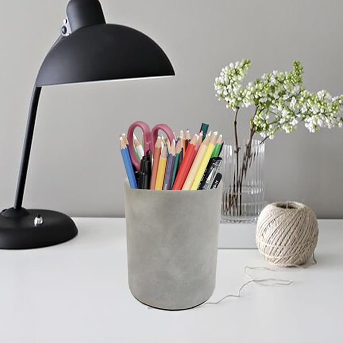 Pen Pencil Holder Cup Container Leather Desk Organizer Stand Decor Brush Scissor Holder Decoration Office Desk Home School