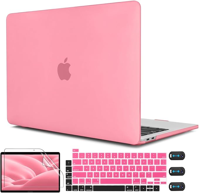 CISSOOK Case for MacBook Pro 13 Inch Pink A2338 A2251 A2289 Model, Plastic Cover with Keyboard Cover for 2025-2016 MacBook Pro 13" M2 M1, Matte Pink