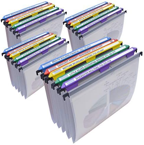 Ultimate Office MagniFile Hanging File Folders V- Bottom Letter Size with 11 inch Magnified Indexes That Double The Size of Your File Titles to Find Files Fast. (Set of 20 Frost)