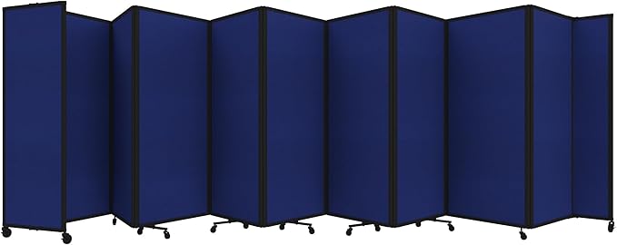 Versare Room Divider 360 Portable Wall Partition | Folding Panels | Large Freestanding Divider | Locking Wheels | Temporary Room Separator