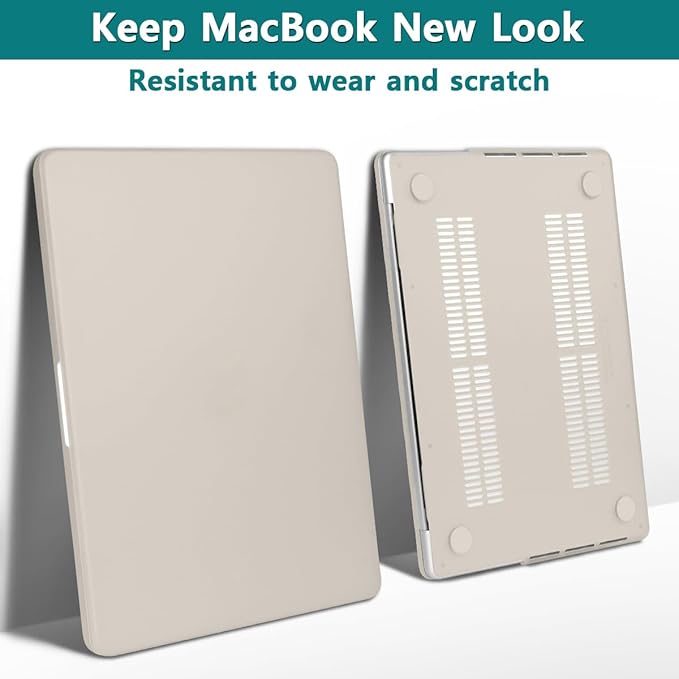 Teryeefi Case Cover for MacBook Pro 16 Inch M4 M3 M2 M1 (2025 2024-2021 Release) A3403 A3186 A2485 A2780 A2991 Model, Matte PC Hard+Keyboard Cover+Screen Protector+Type C Adapter, Beige