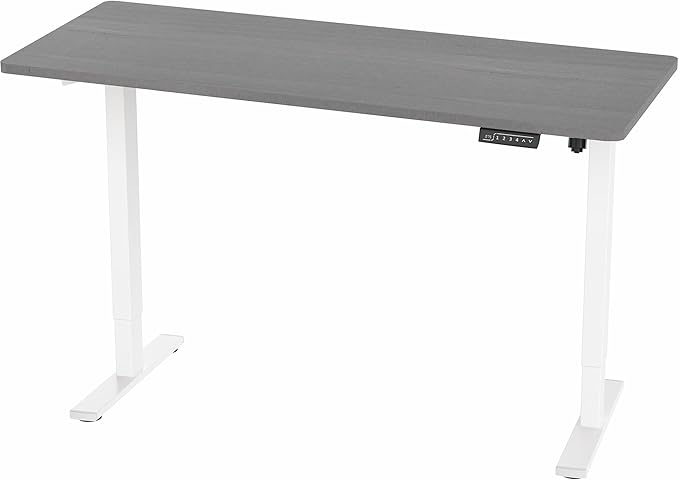 VIVO Electric 60 x 24 in Standing Desk, Memory Height Adjustment, 1B Series, One-Piece Dark Gray Top, White Frame, DESK-KIT-1W6G