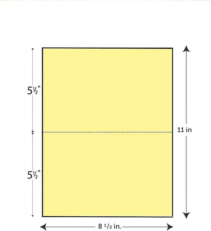 Limited Papers (TM) 8.5x11 Perforated Paper, 20/50 Pound, 75 GSM, Variety of Perforation Sizes and Colors, for Forms, Tickets, Postcards, Business Cards. (Green, 2 up - horizontal 5.5”)