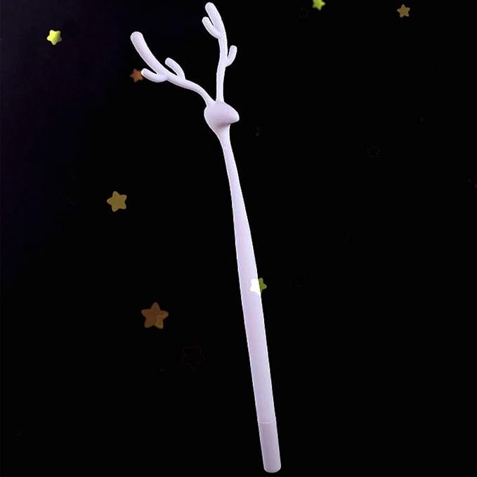 8 Pack Forest Deer Gel Pens, Christmas Pen Cute Animal Silicone Pen with 4 Colors & Soft Grip (Blue Ink), Aesthetic Kawaii Stationery for Journaling, School Supplies