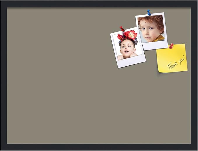 PinPix 27x20 Inch Cork Bulletin Board. This Decorative Framed Pin Board Comes with Pewter Design and a Satin Black Frame. Ideal for Home Office Decor or Message Board (PinPix-1812)