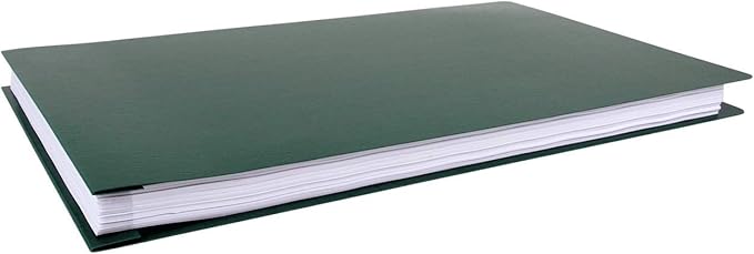 11x17 Report Cover Pressboard Binder Poly Panels Includes Fold-Over Metal Fasteners Green Package of 6
