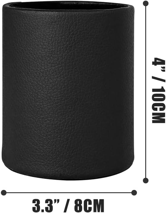 Pen Holder for Desk Pencil Organizer Cute Cup Holders Aesthetic (Black, 3.94" x3.15" x3.15")