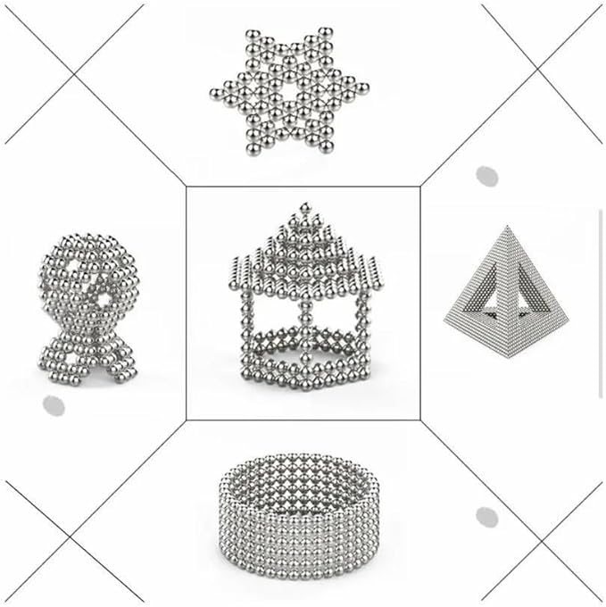 1000pcs Upgrade Balls Original Creative 3D Fidget Building Desk Toy for Stress Relief Beads Putty Toy Slime (Sliver-3MM-1000pcs)